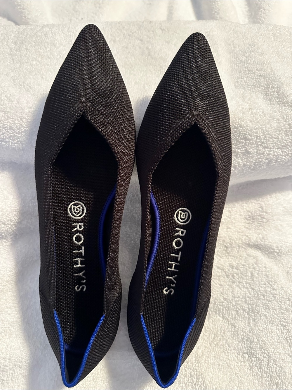 Rothy's Women's Black Pointed Toe Flats- NIB- 9